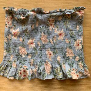 American Eagle Smocked Floral Tube Top M | Cottagecore Milkmaid